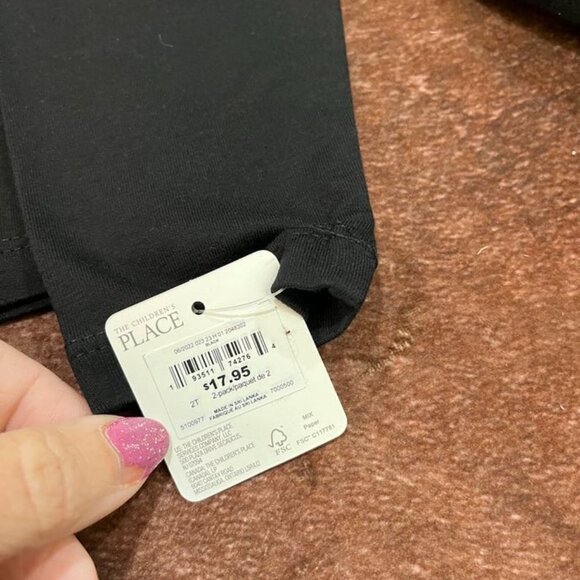 The Children’s Place 2-Pack Baby Leggings Cotton Knit Black capris 2T - Picture 3 of 4